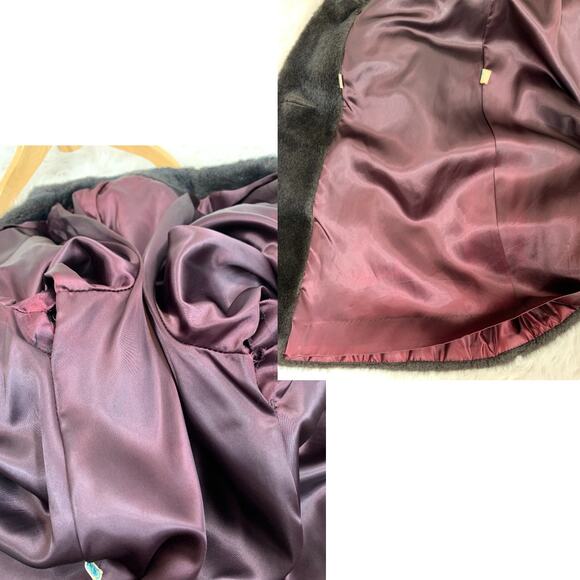 Vintage 50s 60s Coat Faux Fur MidCentury Rockabilly Mod Pinup Punk Retro Winter - Picture 8 of 10